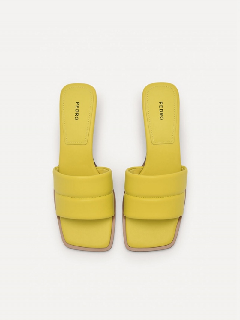 Yellow Women's Pedro Heel Slip-On Heels Sandals | LGEHPU-158