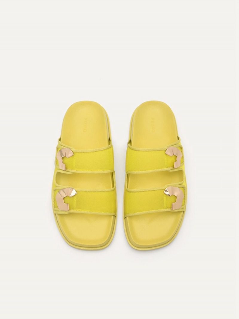 Yellow Women's Pedro Iris Strap Sandals | XKAZGI-709