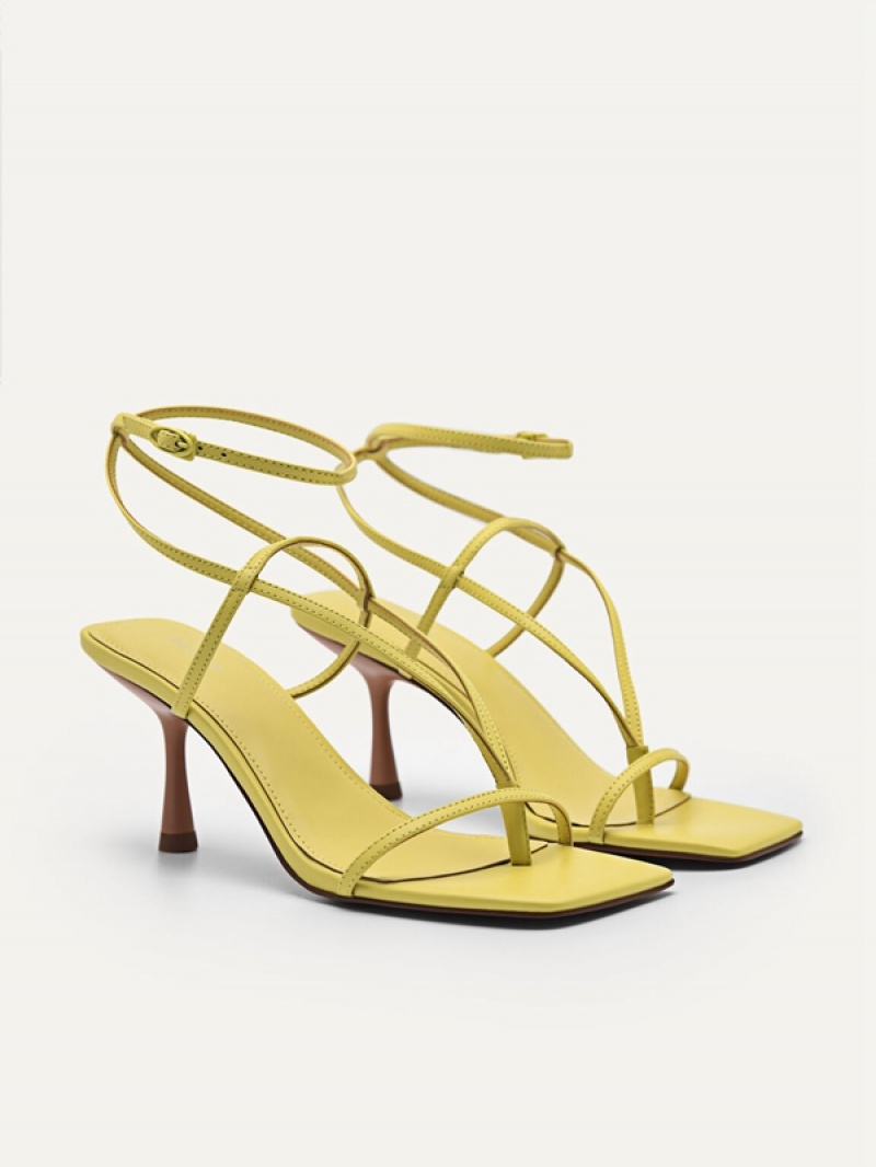 Yellow Women's Pedro Jatte Heels Sandals | VKJZRH-873