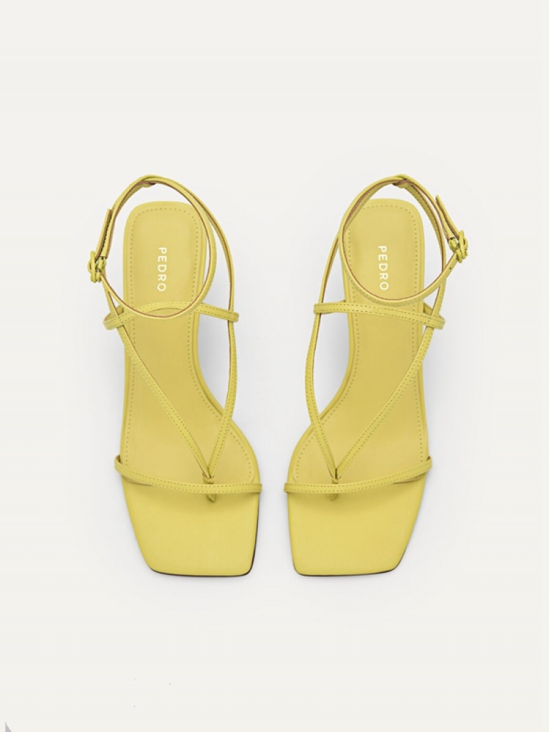 Yellow Women's Pedro Jatte Heels Sandals | VKJZRH-873