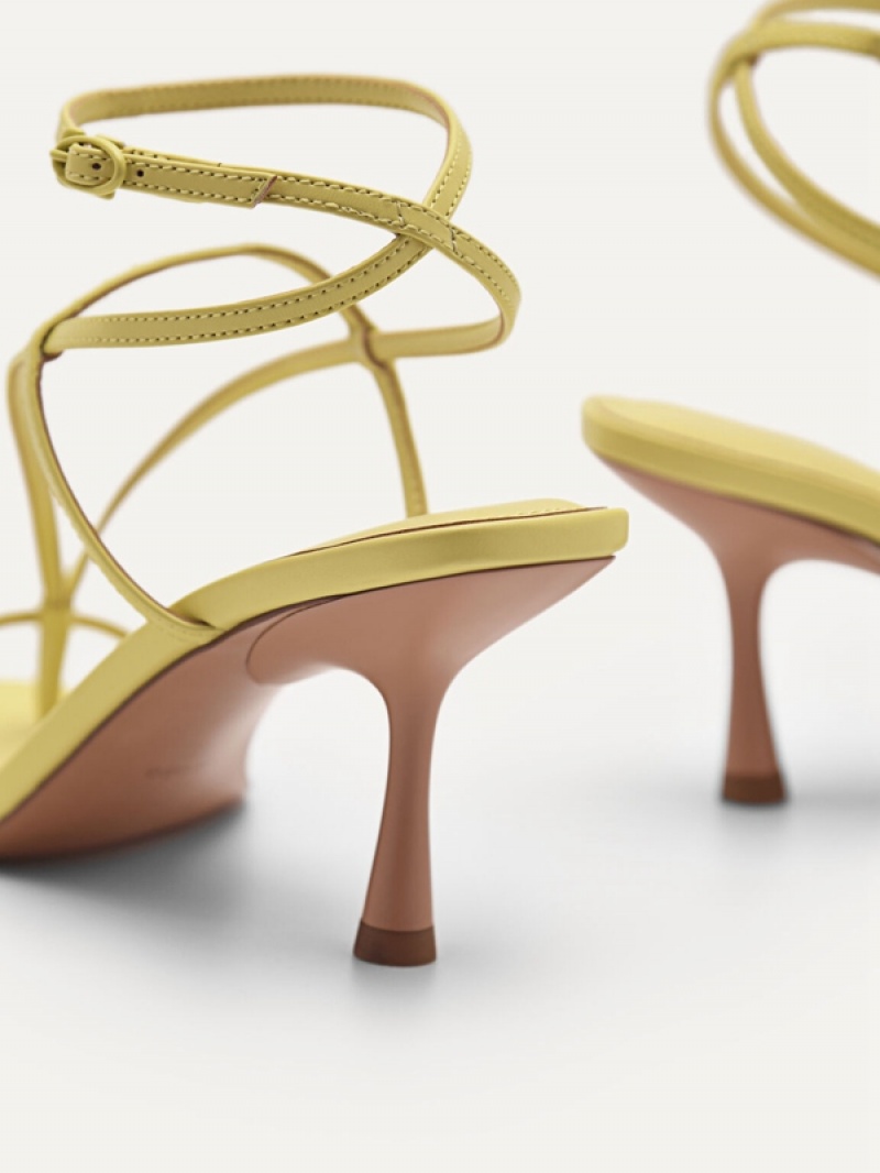 Yellow Women's Pedro Jatte Heels Sandals | VKJZRH-873