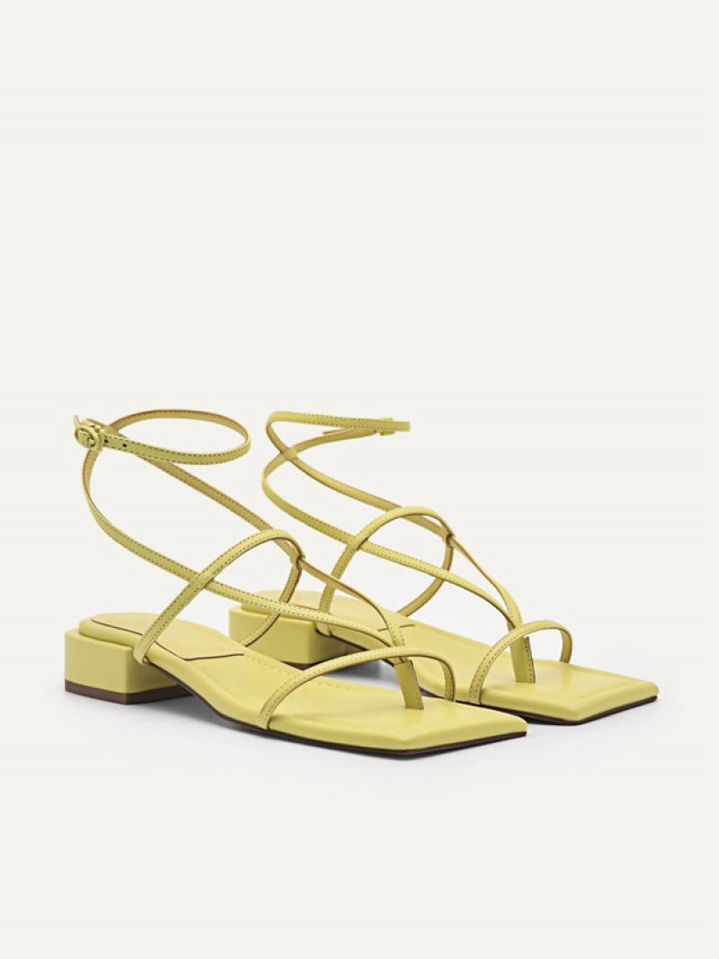 Yellow Women's Pedro Jatte Strappy Sandals | VLQEPW-384