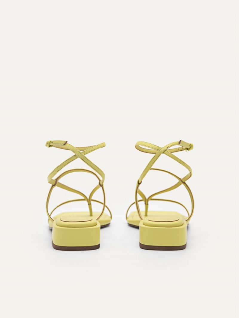 Yellow Women's Pedro Jatte Strappy Sandals | VLQEPW-384