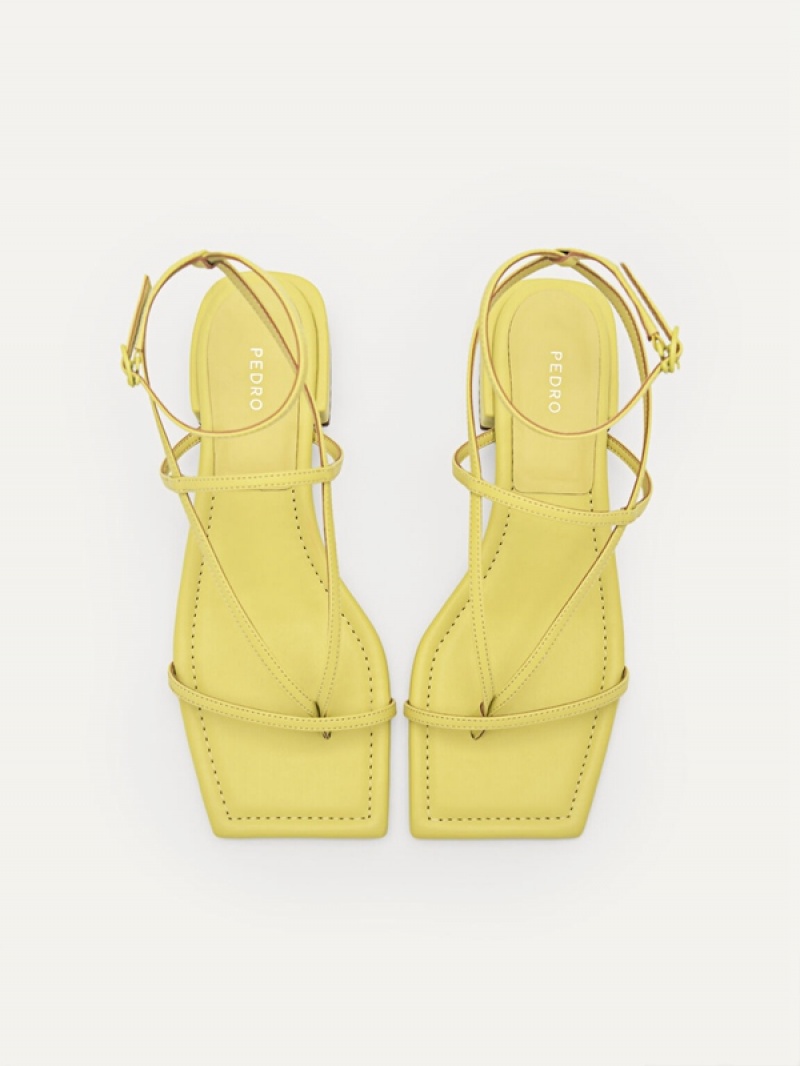 Yellow Women's Pedro Jatte Strappy Sandals | VLQEPW-384