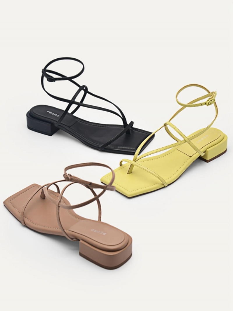 Yellow Women's Pedro Jatte Strappy Sandals | VLQEPW-384