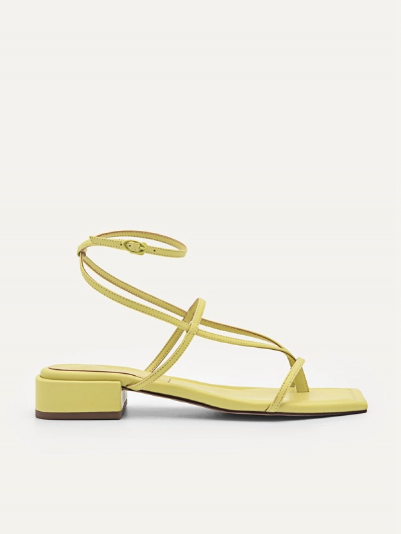 Yellow Women\'s Pedro Jatte Strappy Sandals | VLQEPW-384