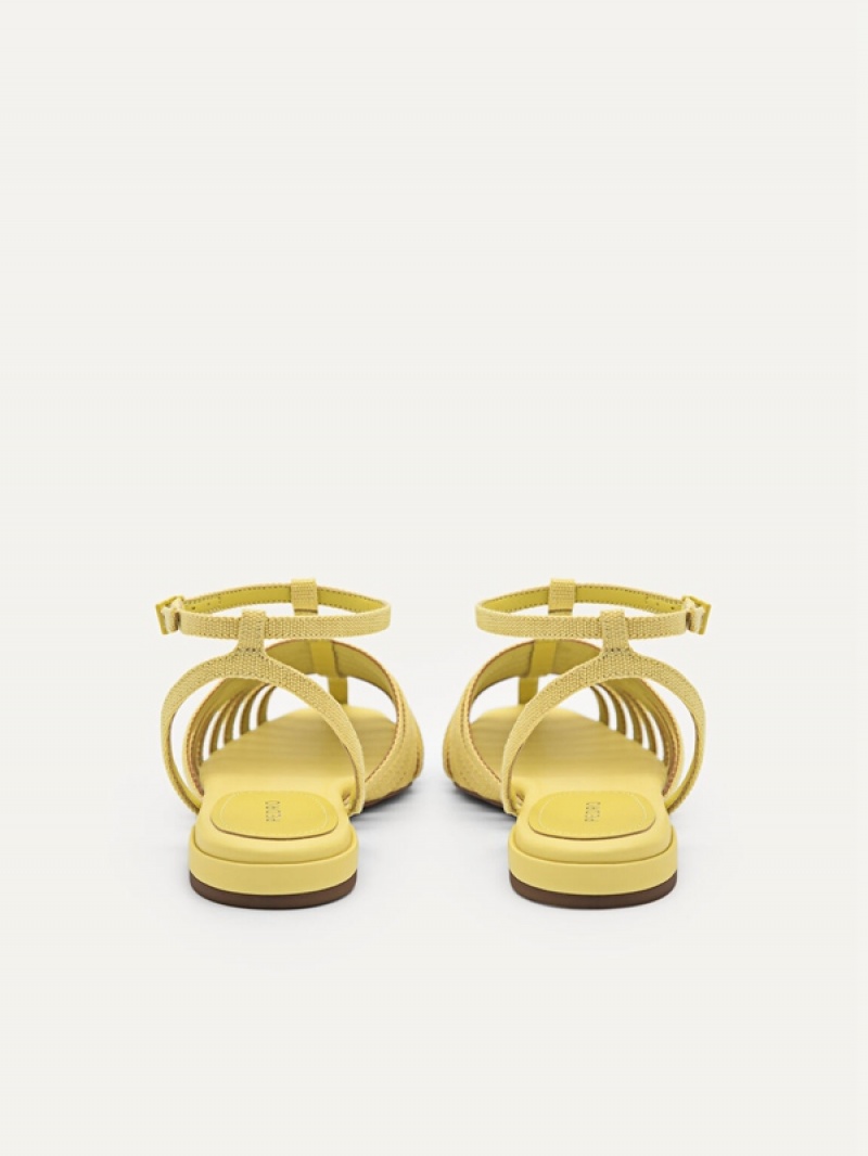 Yellow Women's Pedro Palma Caged Sandals | EBNUPX-457