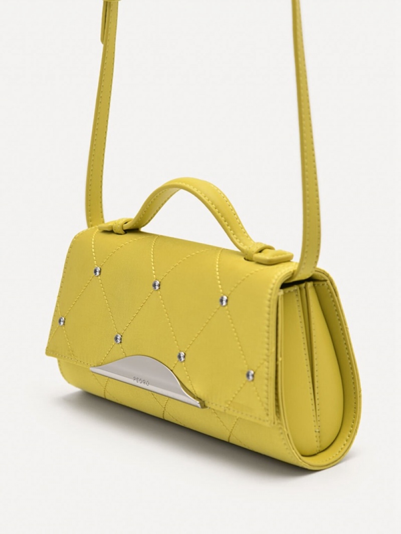 Yellow Women's Pedro Rina Mini Satin Handbag | BSFYAW-126