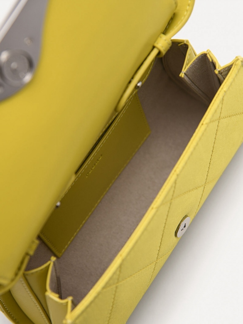 Yellow Women's Pedro Rina Mini Satin Handbag | BSFYAW-126