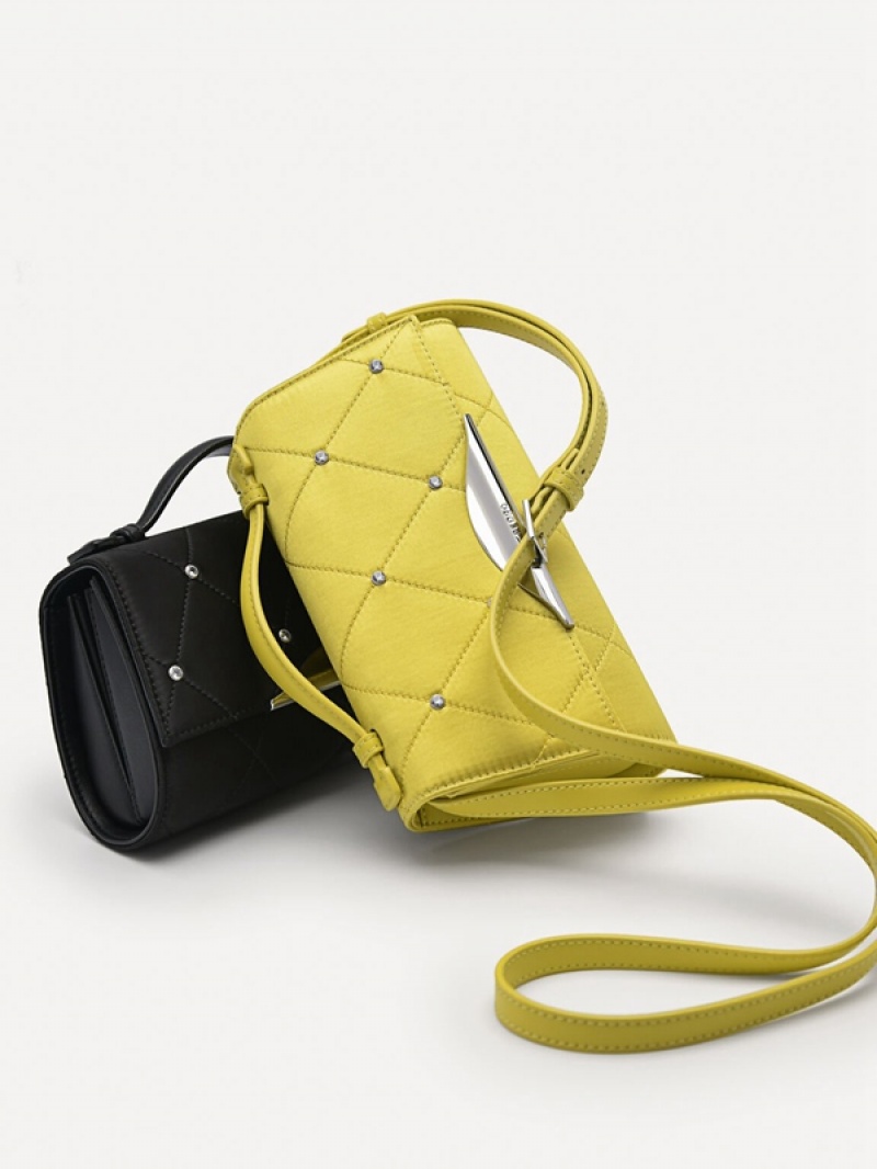 Yellow Women's Pedro Rina Mini Satin Handbag | BSFYAW-126