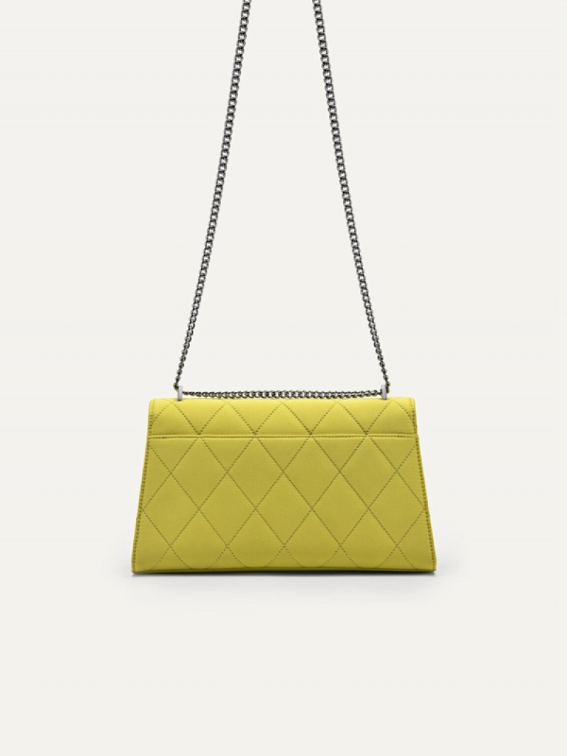 Yellow Women's Pedro Rina Satin Shoulder Bags | SRAIGW-025