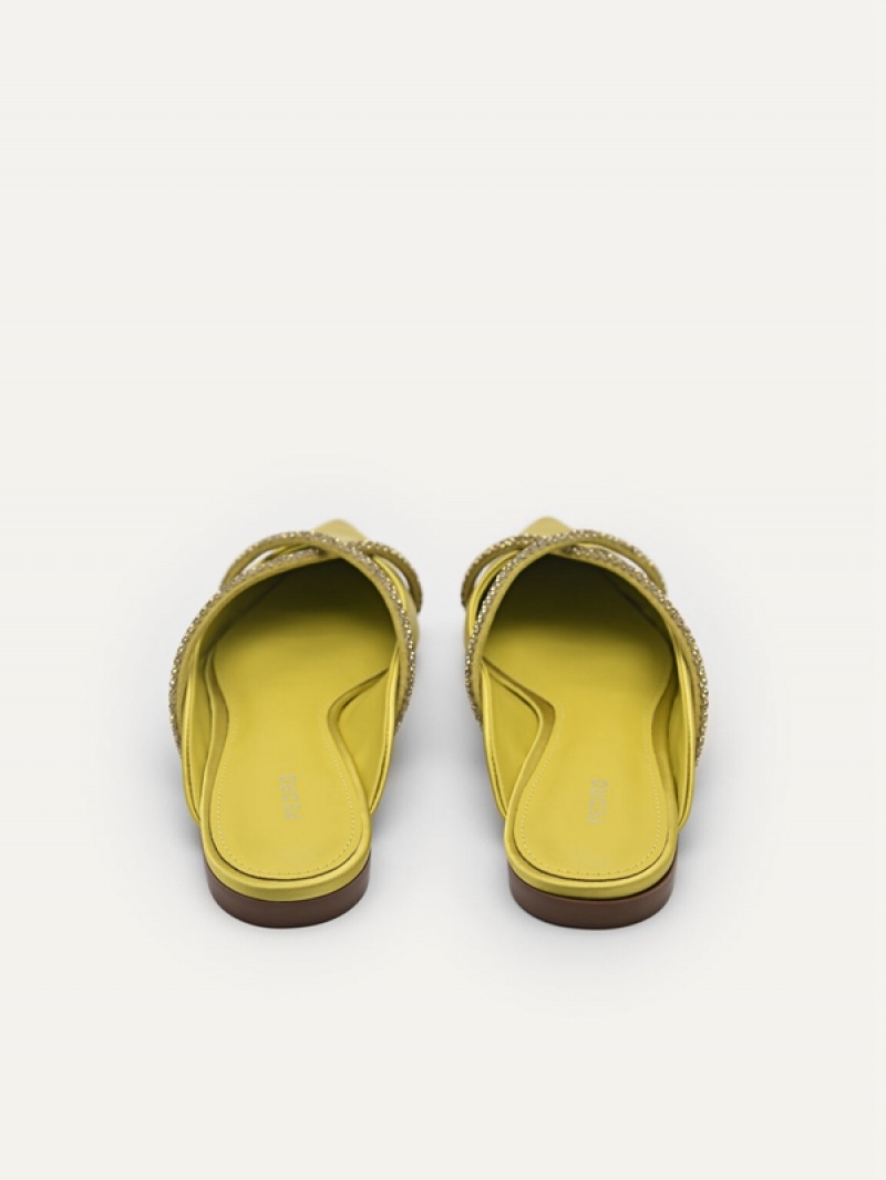 Yellow Women's Pedro Rina Strappy Mules | NUCBSE-304