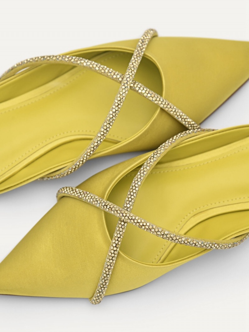 Yellow Women's Pedro Rina Strappy Mules | NUCBSE-304