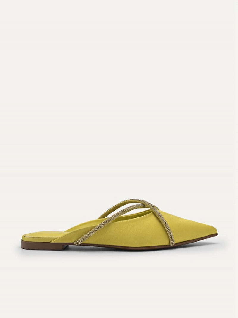 Yellow Women\'s Pedro Rina Strappy Mules | NUCBSE-304