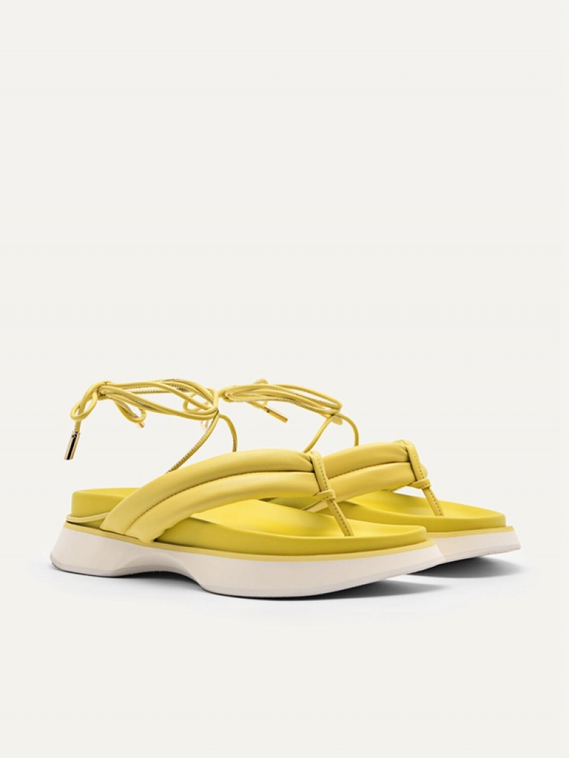 Yellow Women's Pedro Strappy Thong Sandals | ENVWGM-250