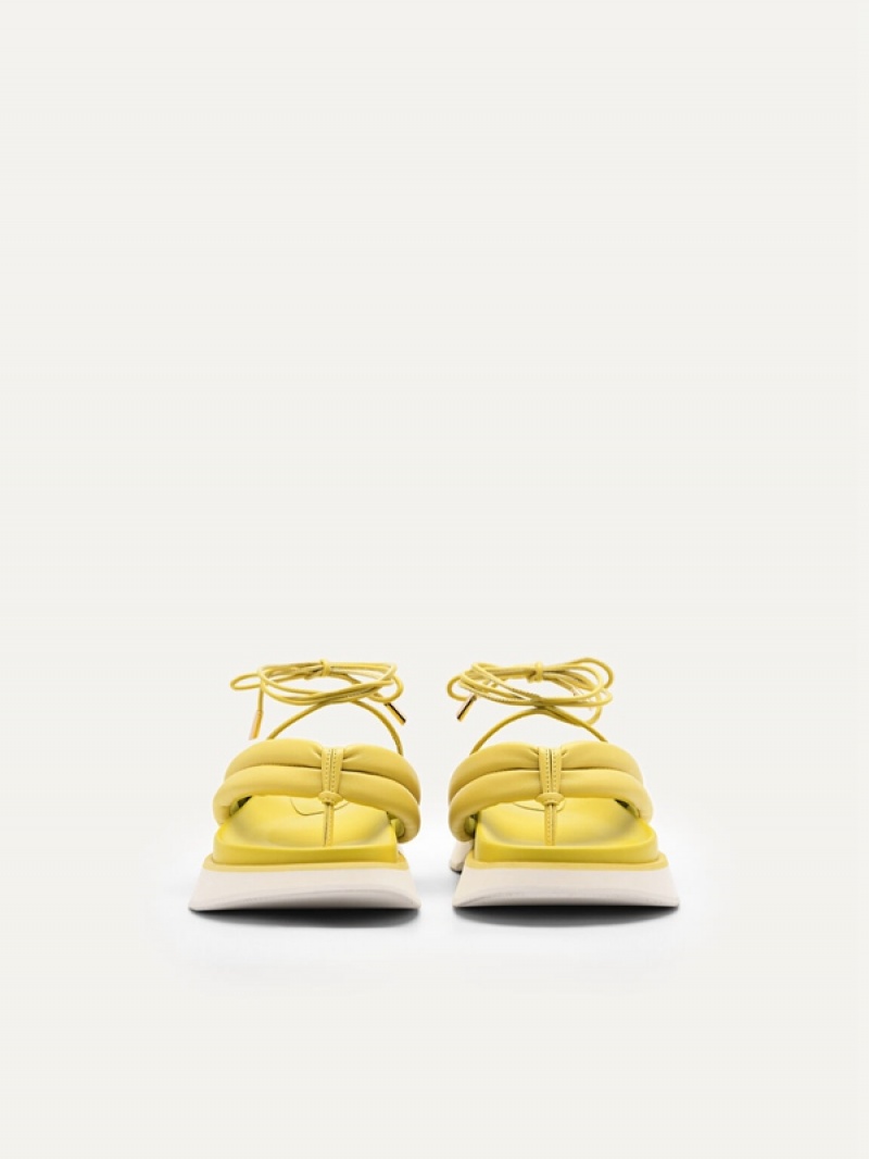 Yellow Women's Pedro Strappy Thong Sandals | ENVWGM-250